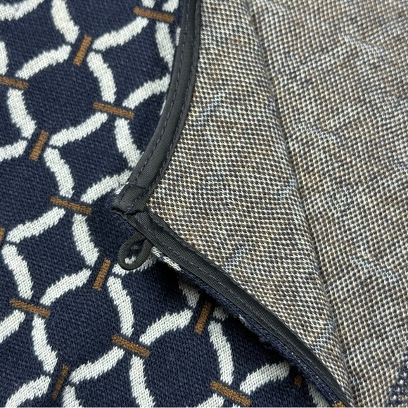 Tabitha Anthropologie Womens Navy Geometric A Line Mini Dress Size 4 Retro Chic - Picture 15 of 15